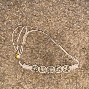 J. CREW champagne Rope bracelet with pave balls